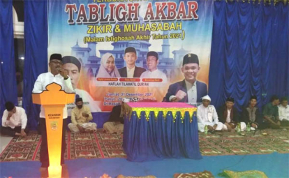 Tabliq Akbar, Zikir dan Muhasabah Warnai Malam Akhir Tahun 2022 di Mesjid Raya An Nas Panipahan