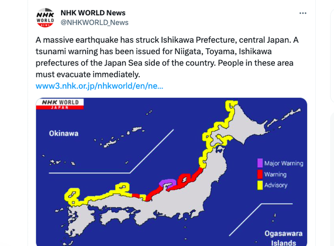 Tsunami Terjang Pantai Jepang 11 Menit Usai Gempa Besar