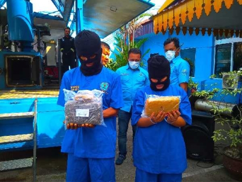 Pesan 9,8 Kg Ganja dari Aceh dalam Kemasan Durian, Pasutri di Pekanbaru Diamankan