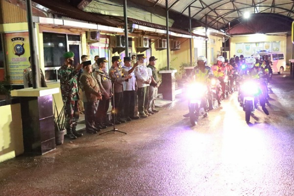 Malam Lebaran, Polres Gabungan di Kampar Gelar Patroli Berskala Besar