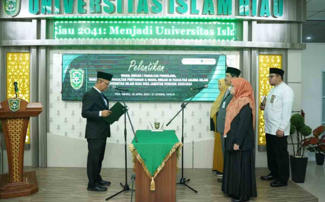 Rektor Universitas Islam Riau Lantik Tiga Wakil Dekan Sisa Jabatan 2020 – 2024