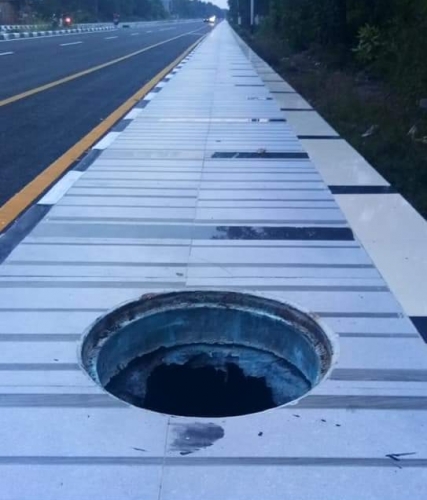 Manhole Cover Jalan Pramuka Selatpanjang Raib Dibongkar Maling