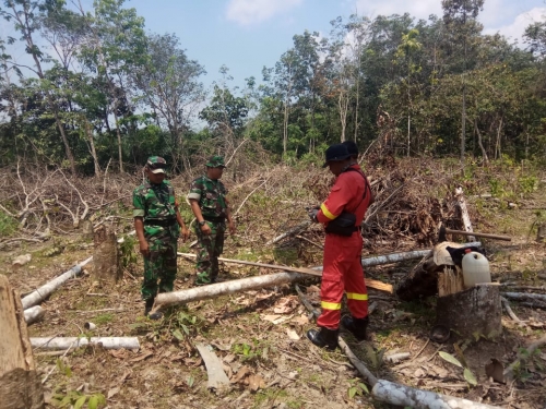 TNI dan MPA Tingkatkan Patroli Karhutla di Desa Danau Sentul