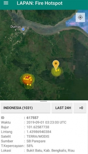 Kota Dumai Masih Berpotensi Menerima Asap Kiriman dari Bengkalis