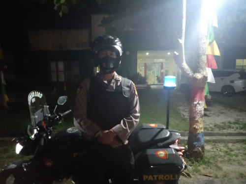 Antisipasi Gangguan Kamtibmas, Polsek Tebingtinggi Barat Patroli Blue Light