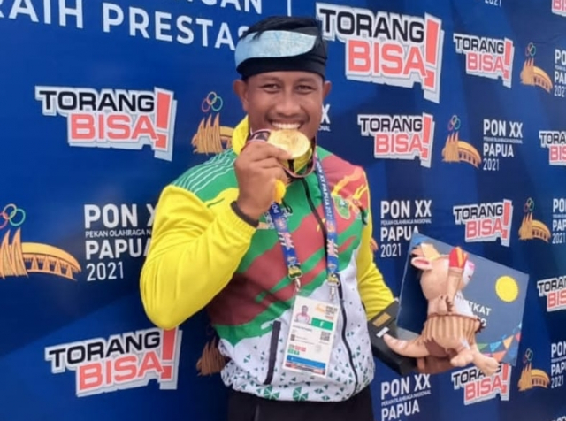 Maizir, Atlet Dayung Kuansing Kembali Sumbang Emas untuk Riau di PON XX Papua