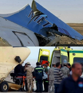 GoRiau Begini Penampakan Puing Pesawat Rusia yang Jatuh dan Patah Dua di Mesir