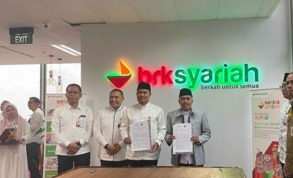 GoRiau Kemenag Pekanbaru Bersama Bank Riau Kepri Syariah Lakukan MoU Penerbitan Sertifikasi Halal
