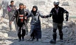 GoRiau Heli Militer Rezim Assad Jatuhkan Bom di Pasar, Puluhan Orang Tewas Terbakar