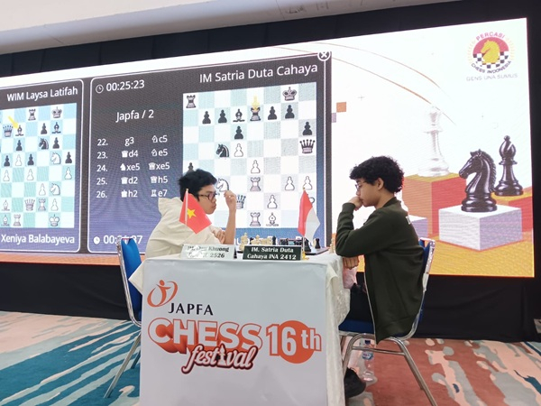 Satria Duta dan Laisa Latifah Kalah di Babak Kedua JAPFA Chess Festival 2026
