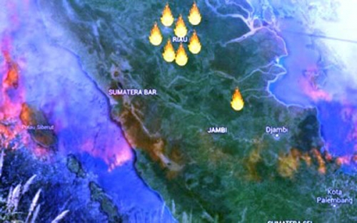 Pagi Ini, Lima Titik Api di Riau Terpantau Satelit, Tiga di Rokan Hilir