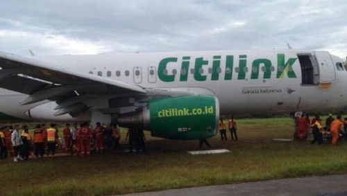 Begini Kondisi Pesawat Citilink Pasca Tergelincir di Bandara Minangkabau