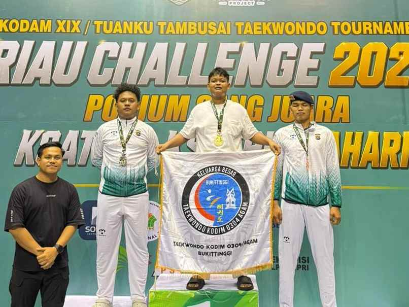 Tak Hanya Jaga Keamanan Meranti, Bripda Renhard Sabet Perak Taekwondo Riau Challenge 2026