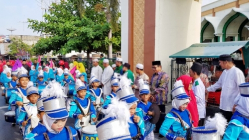 Ribuan Pelajar dan Warga di Selatpanjang Ikuti Pawai Tarhip Sambut Ramadhan 1440 H