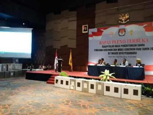 Gelar Rapat Pleno, Ini Hasil Penghitungan Suara Pilgubri 2018 di Pekanbaru