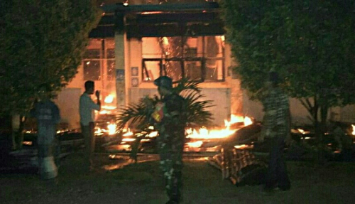 Pondok Pesantren Madinatul Munawaroh Lubuk Terap Pelalawan Terbakar