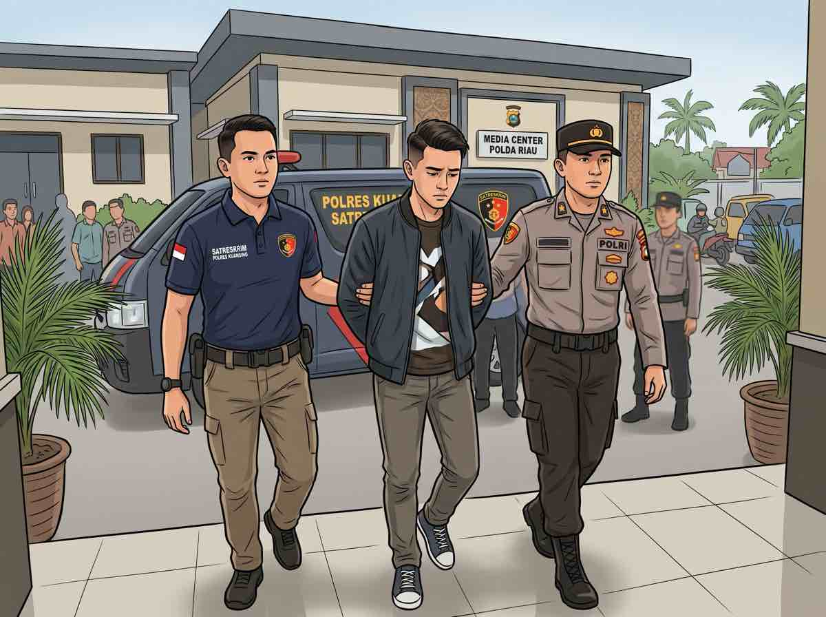 Tersangka Kasus UU ITE, Polda Sitanggang Tiba di Pekanbaru Usai Dijemput Polisi