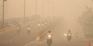 GoRiau Tertutup Asap, Jarak Pandang di Pekanbaru Hanya 500 Mater