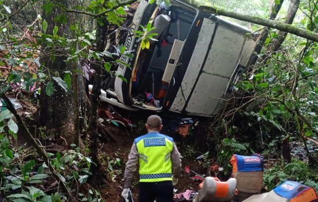 Bus Pariwisata Terjun ke Jurang, 7 Orang Tewas dan Belasan Luka-luka