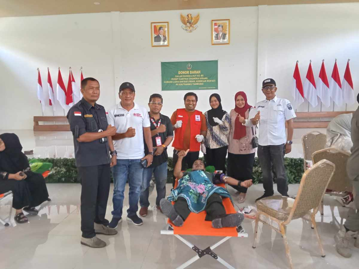 HUT ke-80 Persit KCK, Kodim 0321 Rohil Kumpulkan 123 Kantong Darah untuk Kemanusiaan