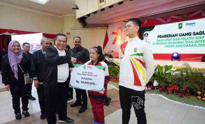 Pemprov Riau Saluran Bonus Atlet dan Pelatih, Ketua NPC Riau Ucapkan Terima Kasih