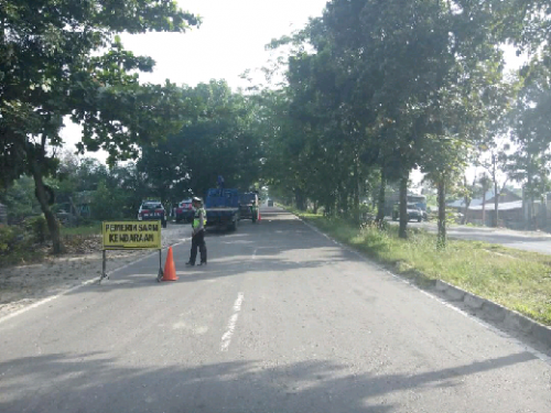 Rusak Akibat Kendaraan Bertonase Besar, Satlantas Polresta Pekanbaru Razia di Jalan SM Amin