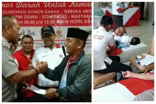 Donor Darah PSF Chapter Riau Duri dan Kolaborasinya Kumpulkan 119 Kantong si Merah, Bupati Harris Ikut Memberi Motivasi