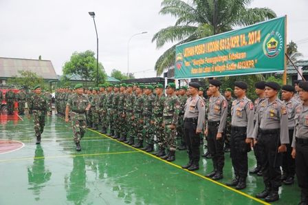 Danrem 031/WB Buka Latihan Posko I Kodim 0313/Kpr