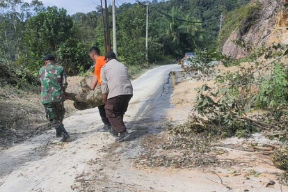 Jalan Lintas Riau-Sumbar di Kuok Tertimbun Material Longsor