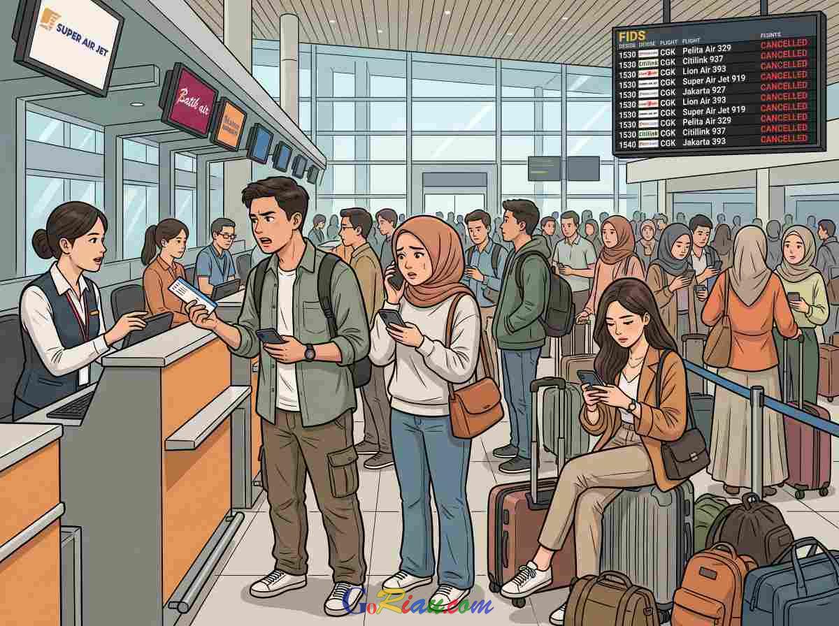 Update: Imbas Erupsi Anak Krakatau Meluas, Sembilan Penerbangan di Bandara Pekanbaru Terpaksa Dibatalkan