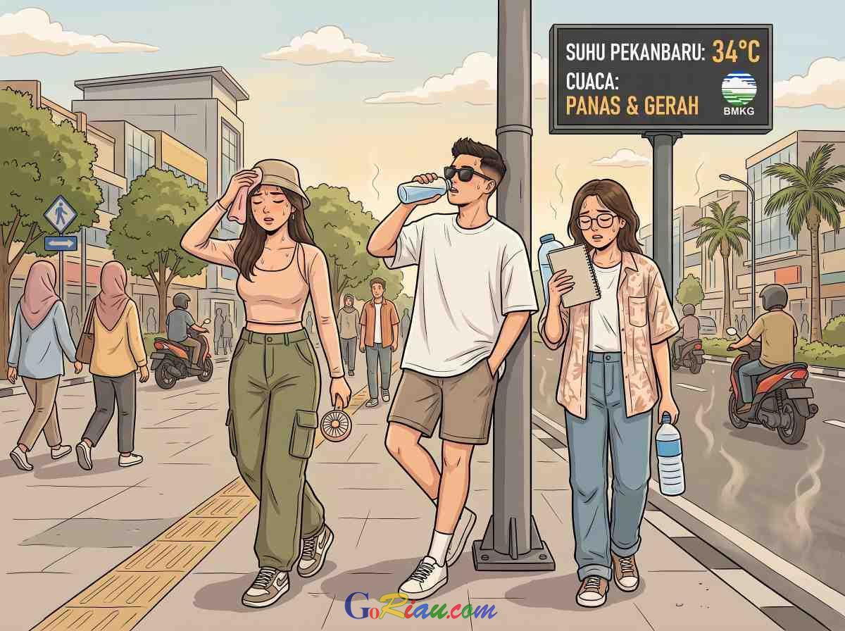 Suhu Udara Riau Tembus 34 Derajat Celsius, BMKG Imbau Kurangi Aktivitas Luar Ruangan