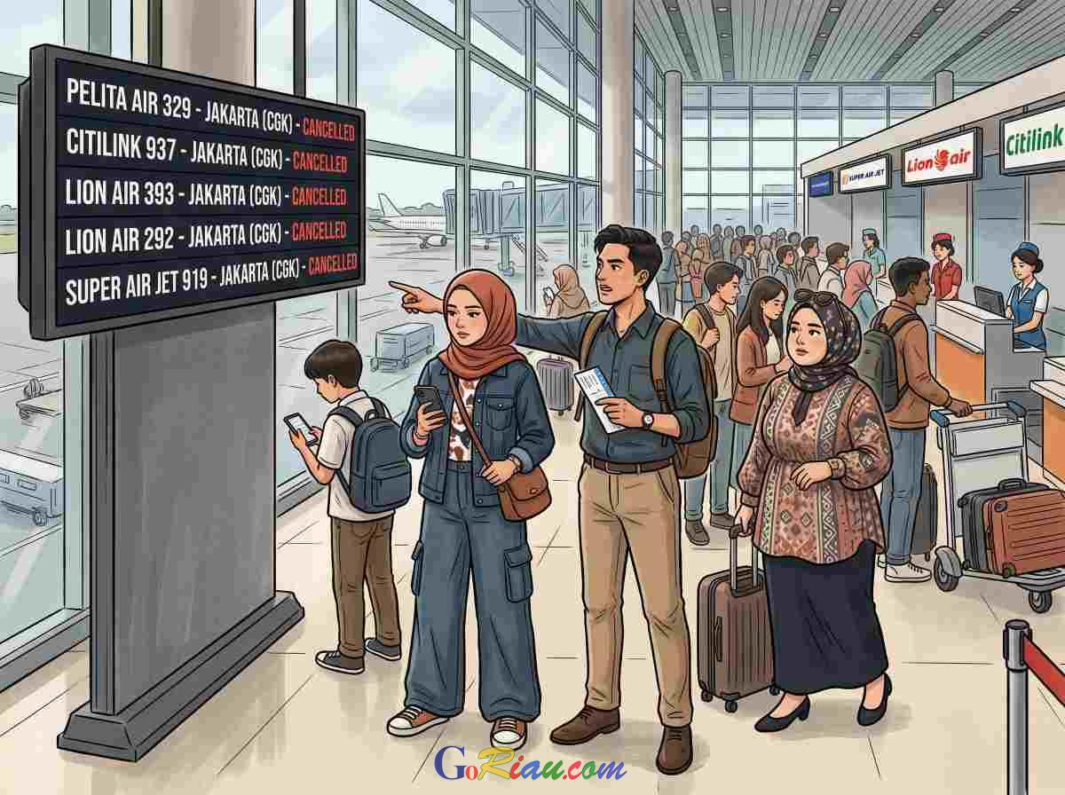 Abu Vulkanik Anak Krakatau Tutup Jalur Udara, Lima Penerbangan di Bandara Pekanbaru Dibatalkan
