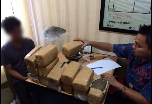 Buruh Bulog Ditangkap Polisi saat Transaksi 15 Kilogram Daun Ganja di Gang Samping Vanholano Pekanbaru
