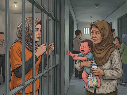 GoRiau Kisah Pilu Ibu 5 Anak Asal Tembilahan Ditahan Polda Riau, Bayi 7 Bulan Terpaksa Diasuh Nenek