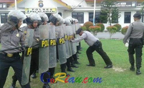 Antisipasi Gangguan Kamtibmas Berskala Besar, Polres Pelalawan Bentuk Kompi Kerangka Dalmas