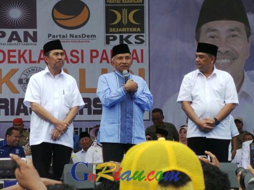 Syamsuar - Edy Natar Pasangan Perdana yang Lakukan Deklarasi dan Daftar ke KPU Provinsi Riau