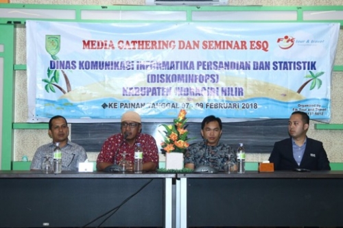Jelang HPN, Puluhan Wartawan Inhil Ikuti Seminar ESQ dan Outbond bersama Diskominfo