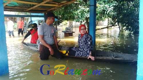 Tinjau Banjir di Desa Buluhcina, Ketua DPRD Riau Sarankan Masyarakat Direlokasi