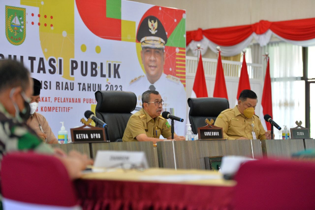 GALERI FOTO: Gubernur Riau Pimpin Forum Konsultasi Publik Rancangan Awal RKPD 2023