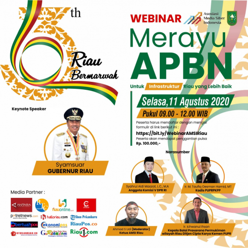 Sempena HUT ke-63 Riau, AMSI Taja Webinar Merayu APBN