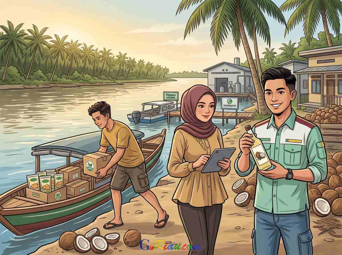 Produksi Enam Juta Butir Sehari, Riau Dorong Hilirisasi Kelapa di Kuala Selat Inhil