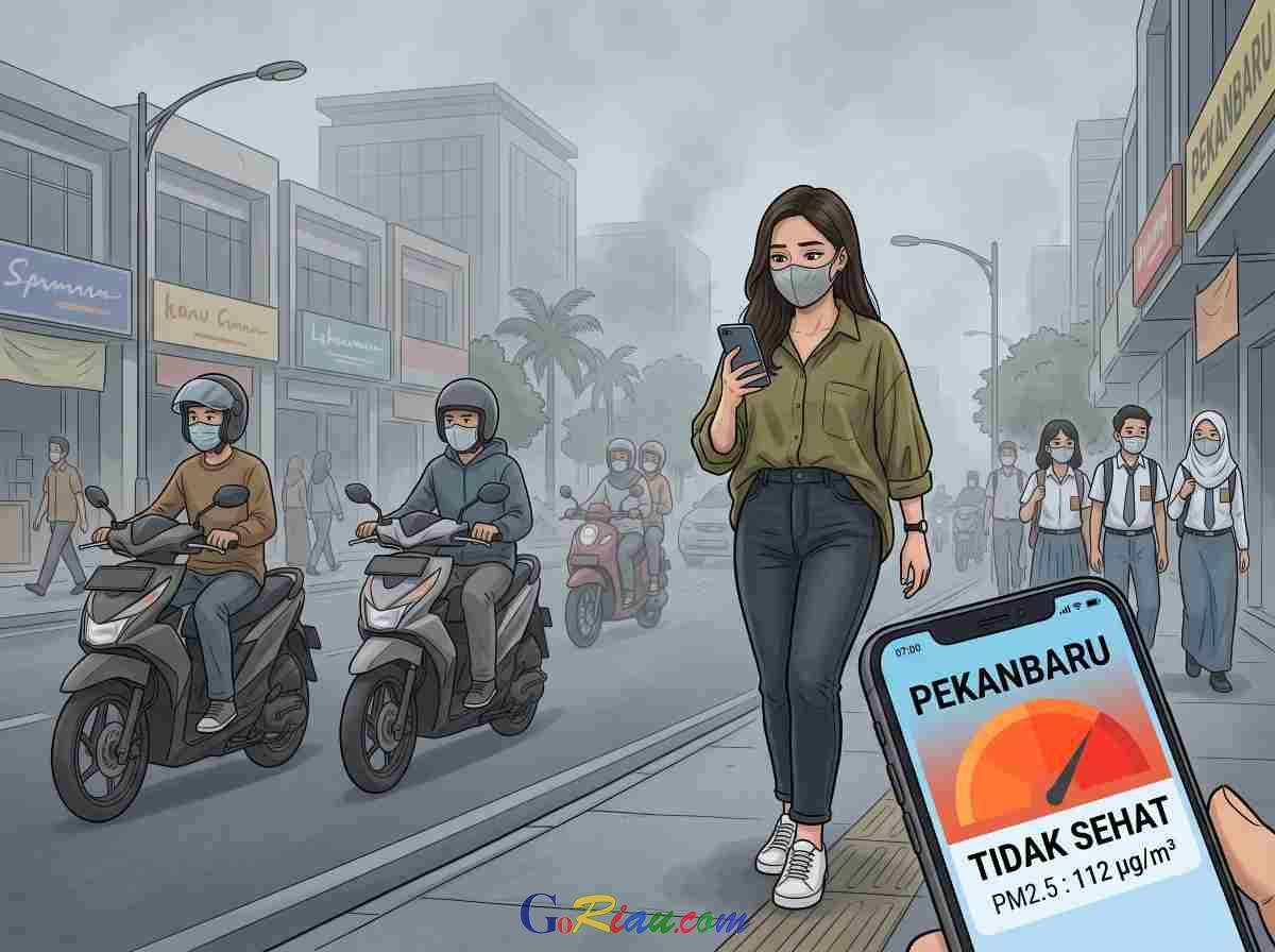 Udara Kabur Selimuti Riau, BMKG Catat PM2.5 Pekanbaru Tembus Kategori Tidak Sehat