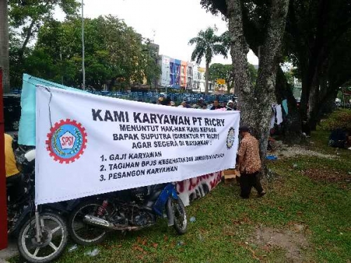 4 Bulan tak Gajian, Ratusan Pekerja PT Ricry Demo di DPRD Riau