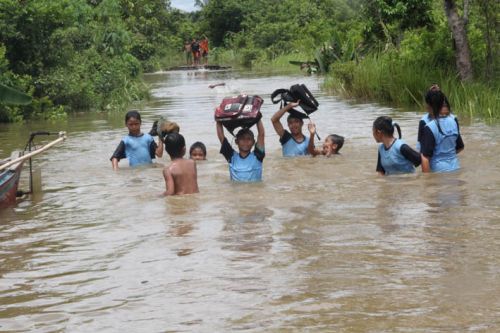 4 Sekolah di Tanah Putih Terendam Banjir, 518 Siswa Numpang Belajar