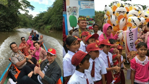 Jenderal Polisi Ini Bersampan 3 Jam untuk Resmikan Taman Bacaan di Perbatasan