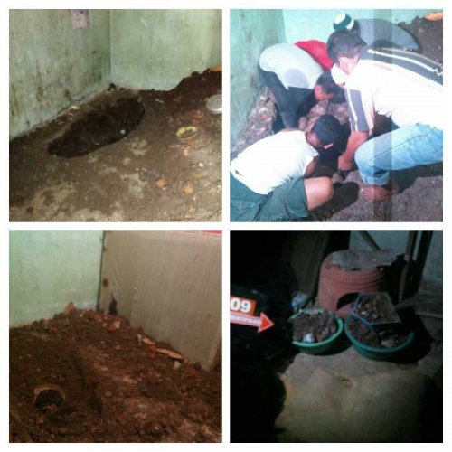 Memilukan, Berikut Foto Lubang Maut dan Proses Evakuasi Jasad Nenek Tiamah yang Ditemukan Terkubur di Kamarnya