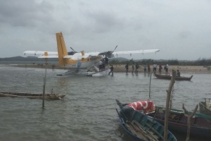 GoRiau Alami Gangguan, Pesawat dari Hang Nadim Batam Tujuan Anambas Mendarat di Laut