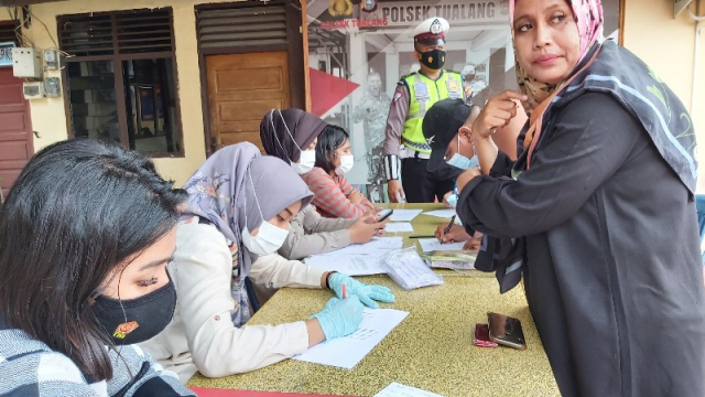 Tidak Pakai Masker, Ratusan Warga Tualang Terjaring Razia Tim Yustisi