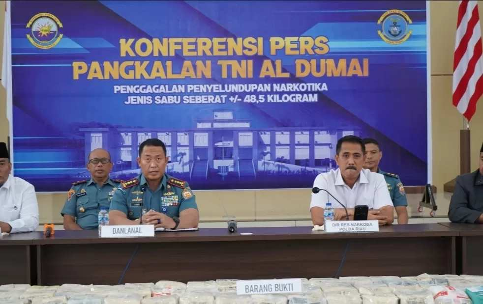 Meski Sempat Ditabrak Pelaku, TNI AL Berhasil Gagalkan Penyelundupan 48,54 Kilogram Sabu Bernilai Capai Rp72,81 Miliar di Perairan Dumai
