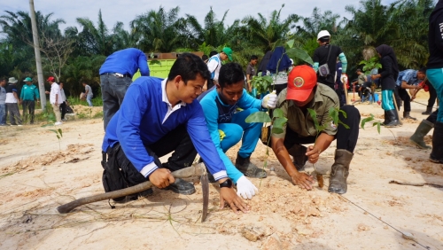200 Karyawan PT RAPP Menanam Pohon untuk Kesejahteraan Masyarakat di Desa Pangkalan Delik